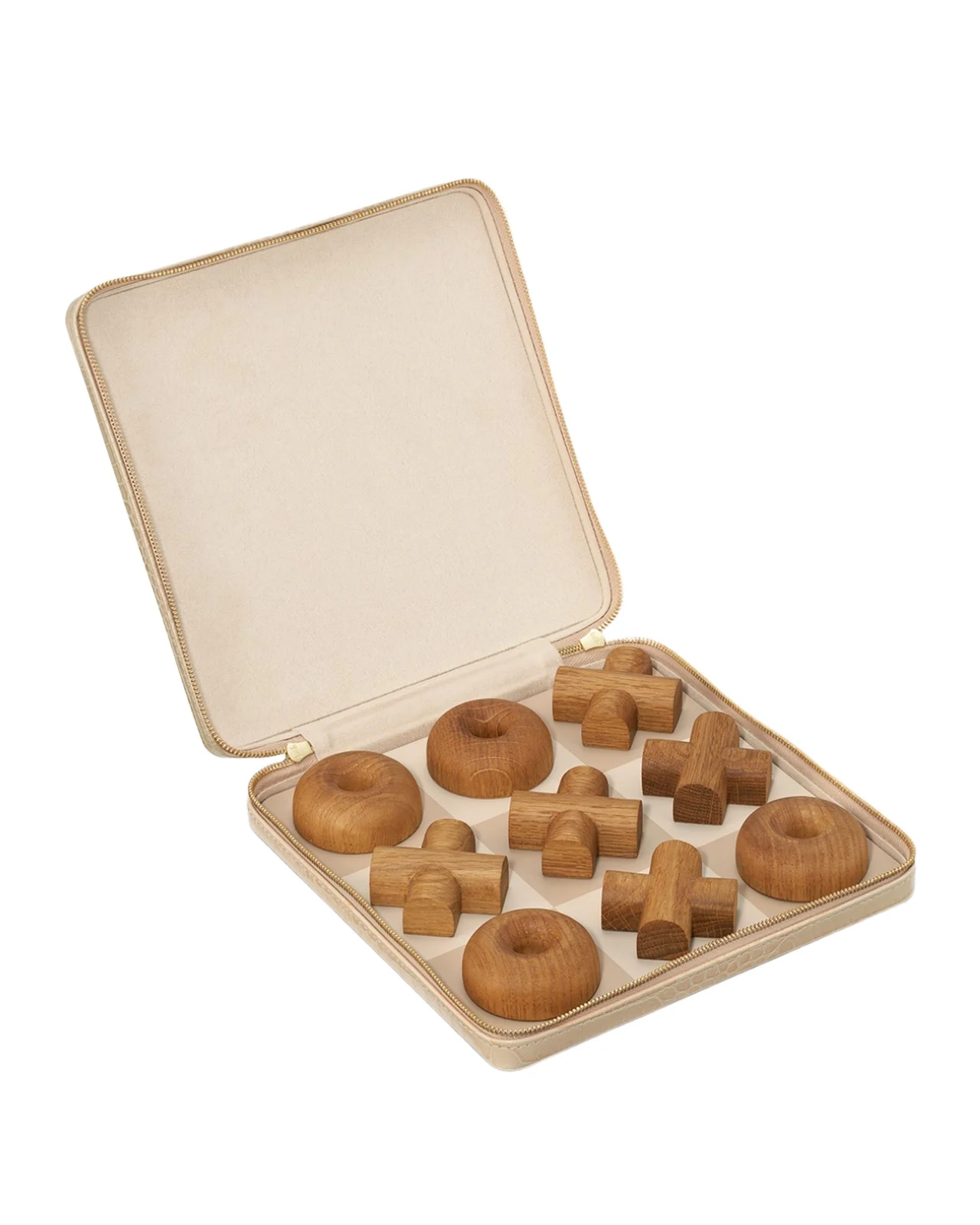 AERIN Enzo Leather Travel Tic-Tac-Toe Set
