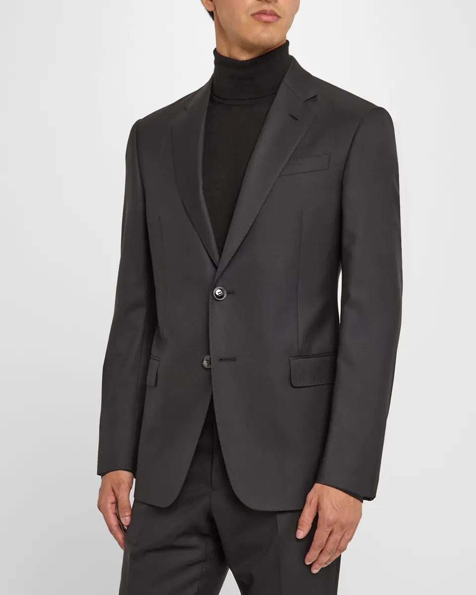Giorgio Armani Men's Basic Wool Two-Piece Suit | Thumbnail 4 Giorgio Armani Men's Basic Wool Two-Piece Suit | Thumbnail 4