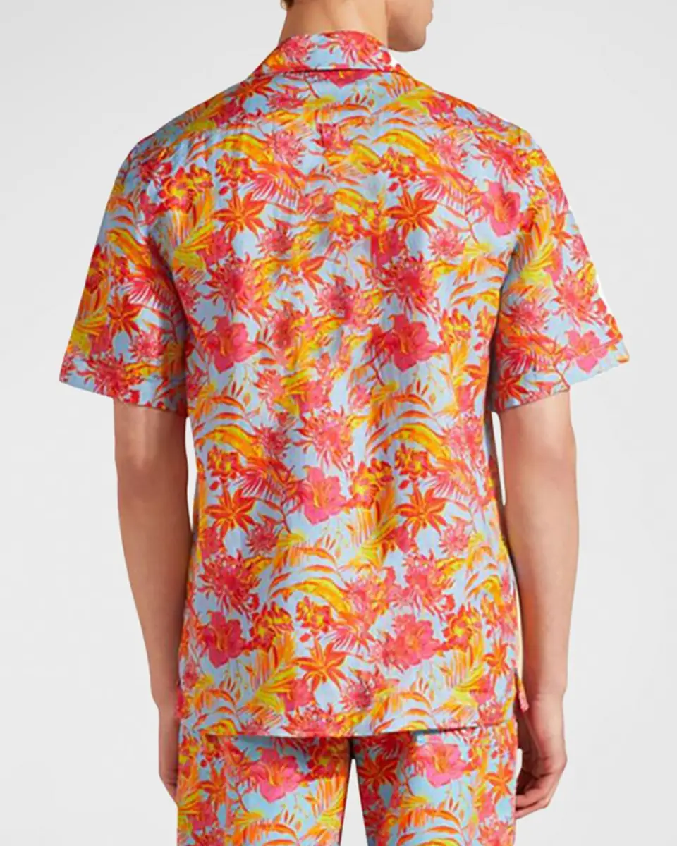 Vilebrequin Men's Tahiti Flower-Print Camp Shirt | Thumbnail 3