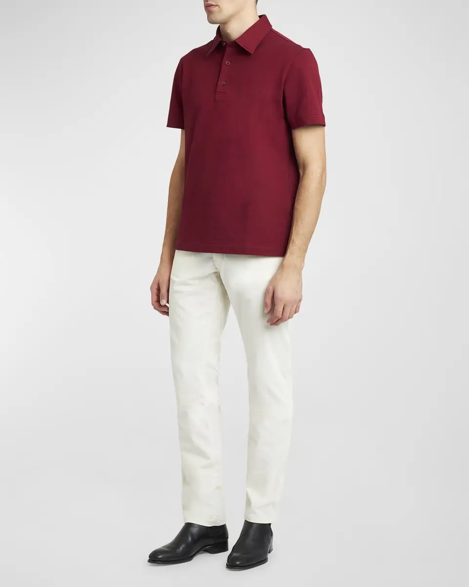 Brioni Men's Cotton Jersey Polo Shirt | Thumbnail 2 Brioni Men's Cotton Jersey Polo Shirt | Thumbnail 2