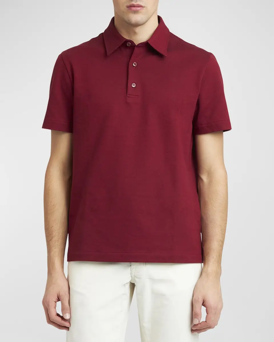 Brioni Men's Cotton Jersey Polo Shirt | Thumbnail 4 Brioni Men's Cotton Jersey Polo Shirt | Thumbnail 4