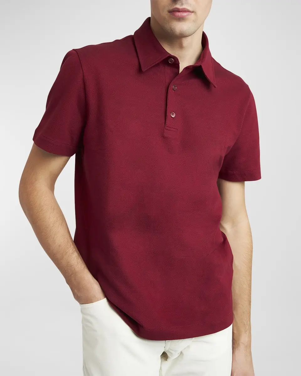 Brioni Men's Cotton Jersey Polo Shirt | Thumbnail 7 Brioni Men's Cotton Jersey Polo Shirt | Thumbnail 7