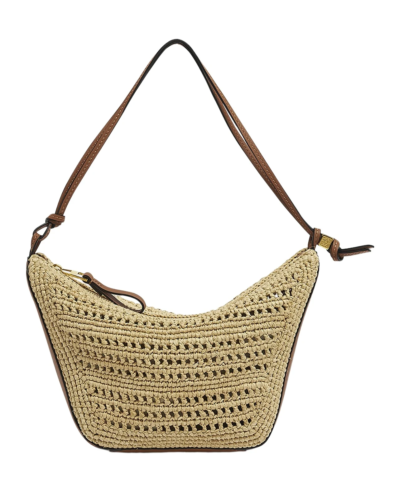 x Paula's Ibiza Hammock Mini Hobo Bag in Raffia with Leather Strap x Paula's Ibiza Hammock Mini Hobo Bag in Raffia with Leather Strap