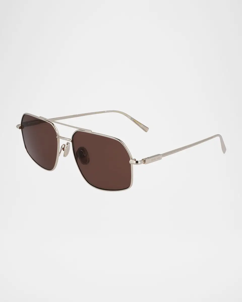 Ferragamo Men's Prisma Metal Aviator Sunglasses, 58mm | Thumbnail 3 Ferragamo Men's Prisma Metal Aviator Sunglasses, 58mm | Thumbnail 3