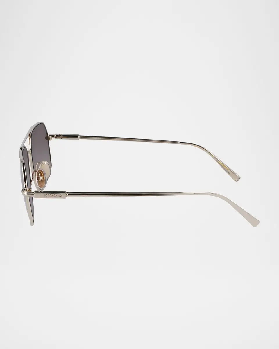 Ferragamo Men's Prisma Metal Aviator Sunglasses, 58mm | Thumbnail 4 Ferragamo Men's Prisma Metal Aviator Sunglasses, 58mm | Thumbnail 4