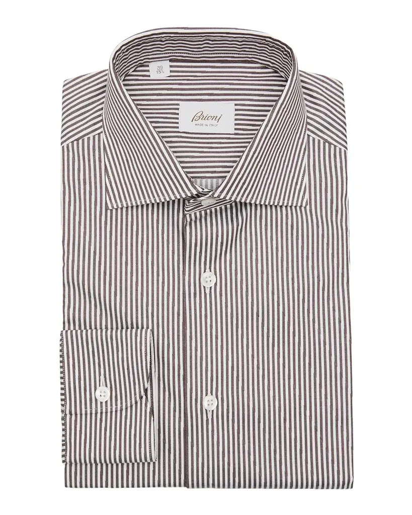Brioni Men 's Cotton Bengal Stripe Dress Shirt | Image 1 Brioni Men 's Cotton Bengal Stripe Dress Shirt | Image 1