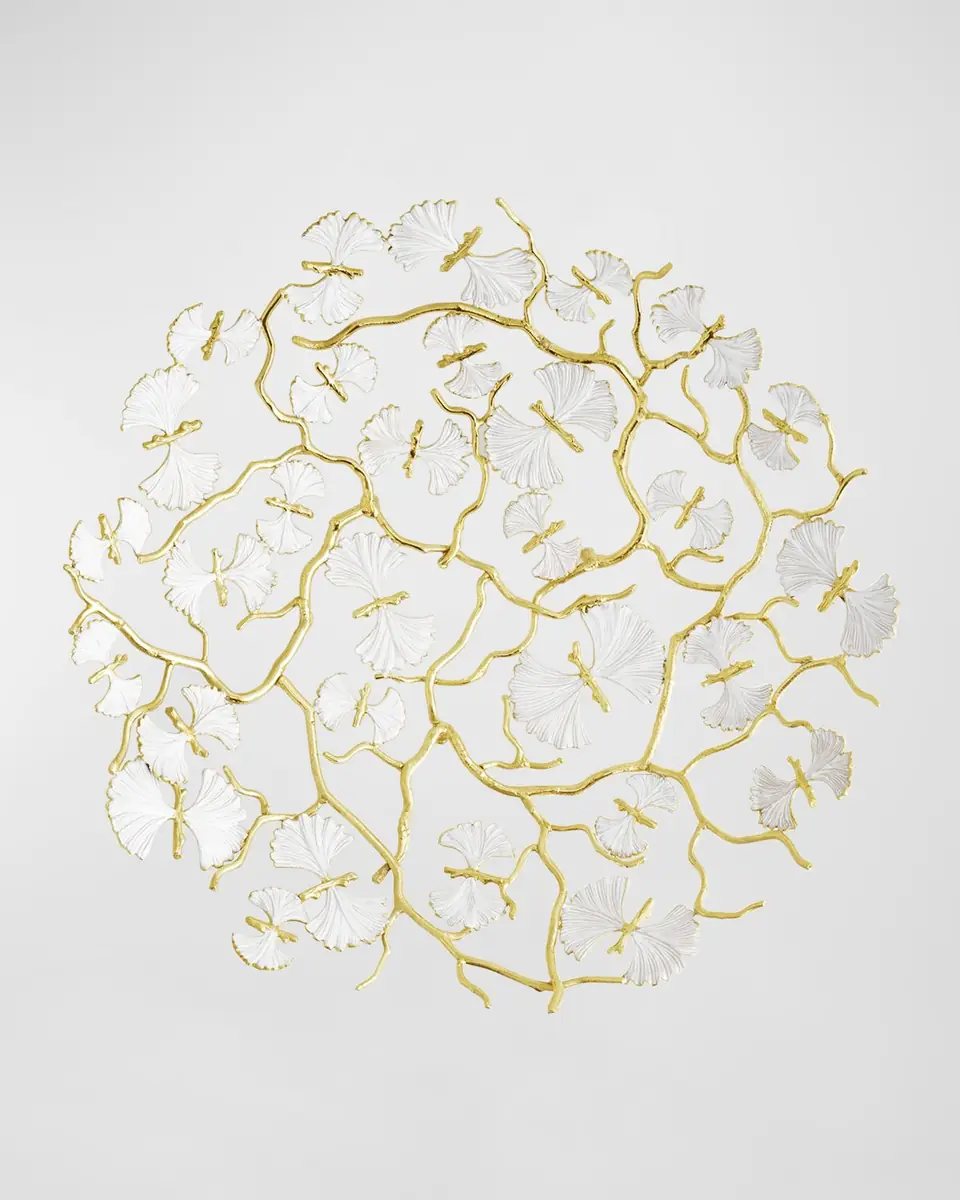 Michael Aram Butterfly Ginkgo White & Gold Centerpiece Bowl | Thumbnail 2