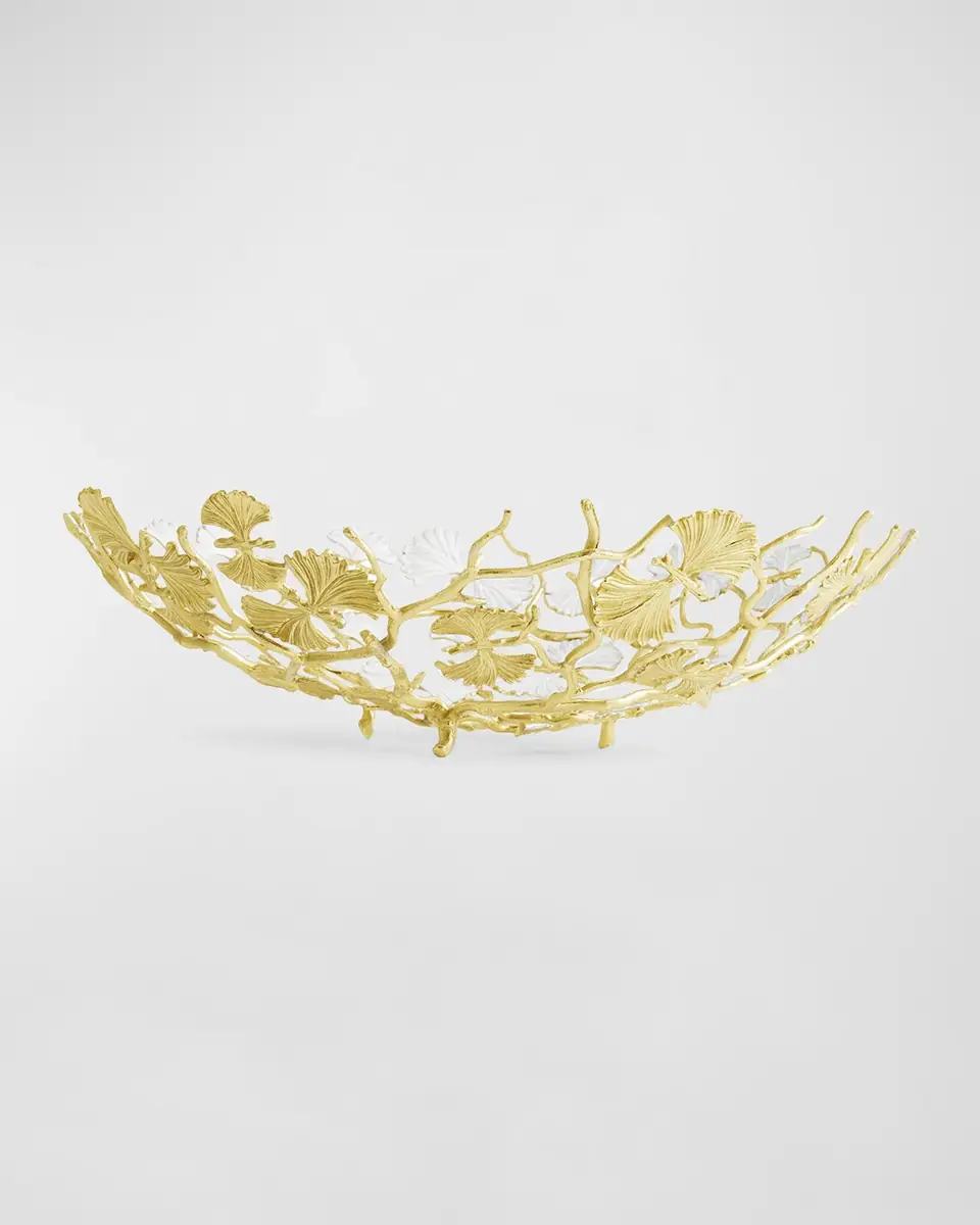 Michael Aram Butterfly Ginkgo White & Gold Centerpiece Bowl | Thumbnail 3