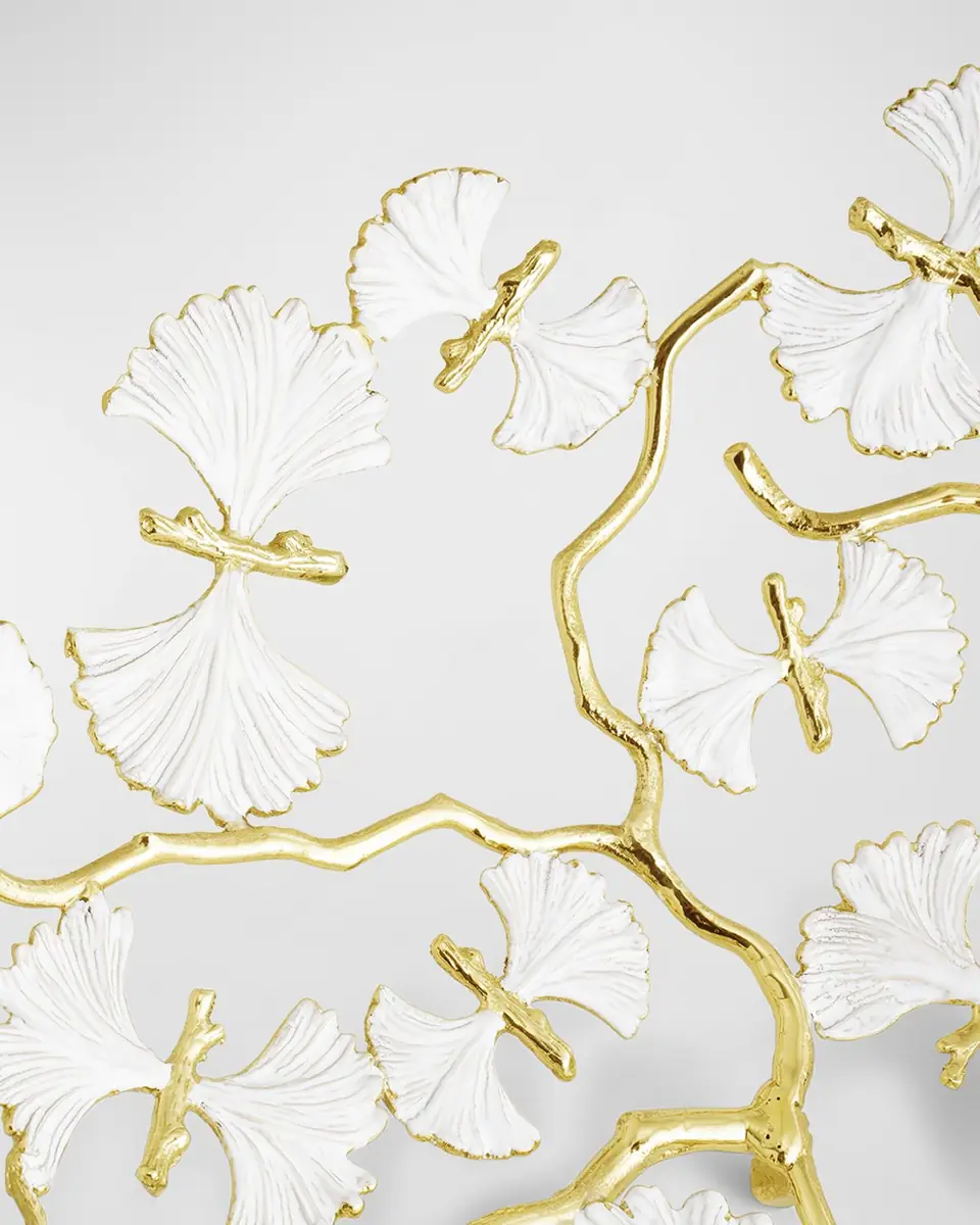 Michael Aram Butterfly Ginkgo White & Gold Centerpiece Bowl | Thumbnail 5