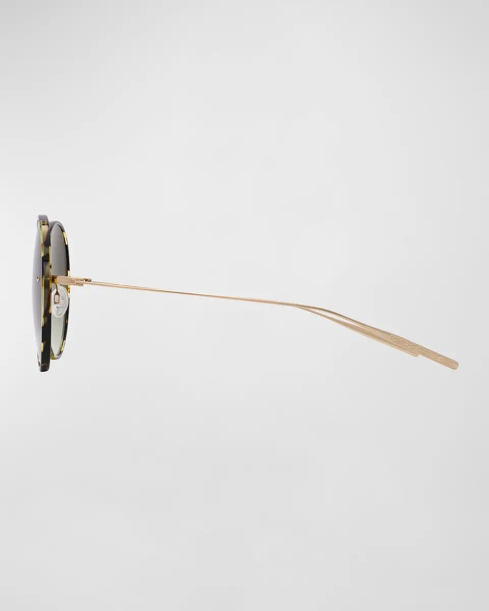 BARTON PERREIRA Rigby Havana Titanium & Acetate Round Sunglasses | Thumbnail 2 BARTON PERREIRA Rigby Havana Titanium & Acetate Round Sunglasses | Thumbnail 2