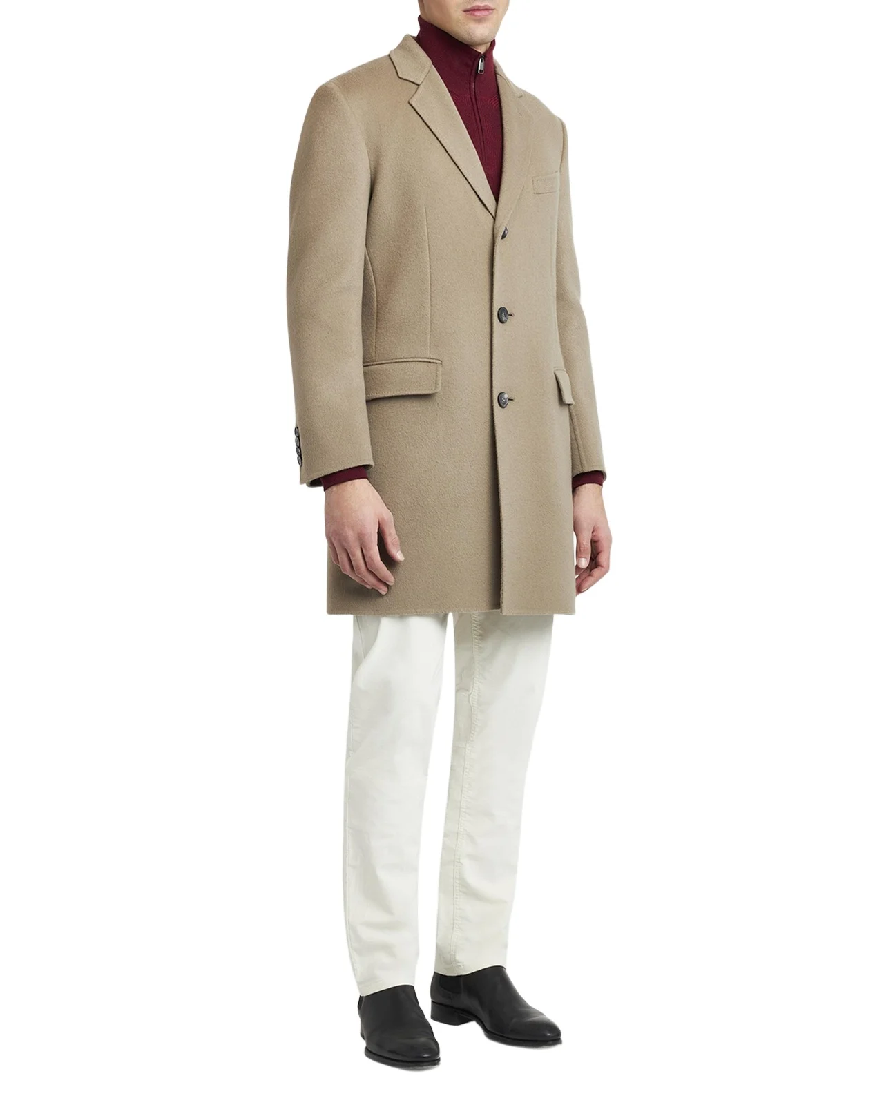 Brioni Men's Wool and Cashmere Double-Face Top Coat