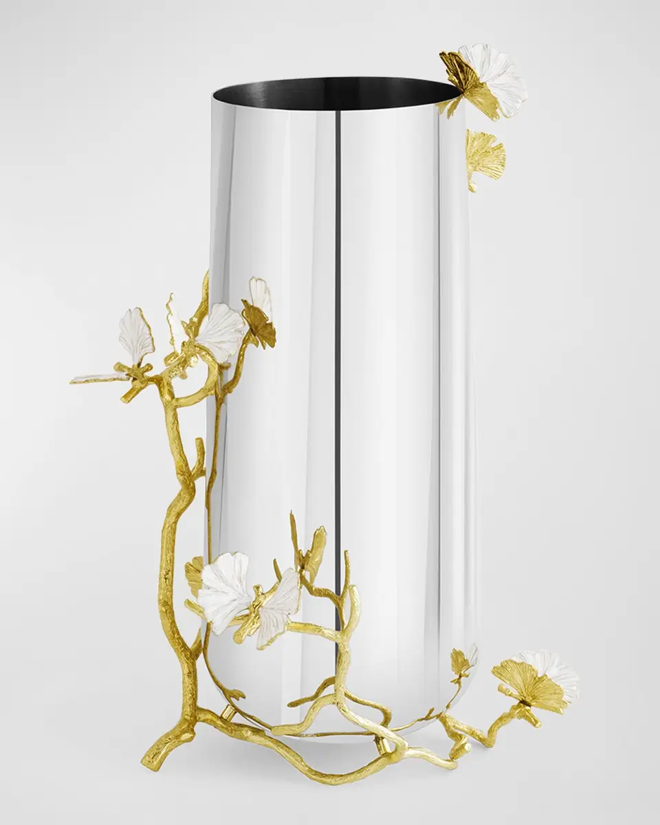 Michael Aram Butterfly Ginkgo White & Gold Large Vase | Thumbnail 2