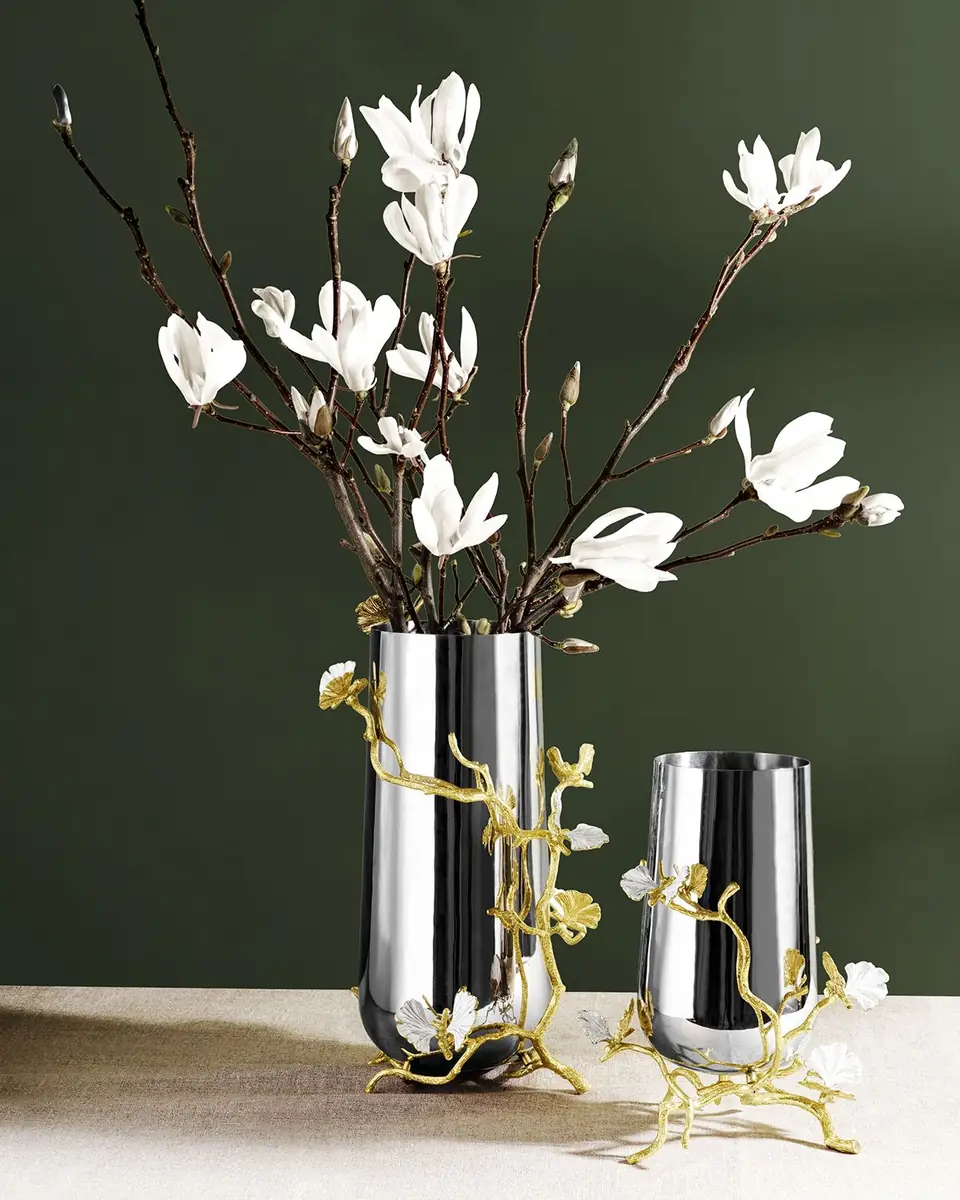 Michael Aram Butterfly Ginkgo White & Gold Large Vase | Thumbnail 5
