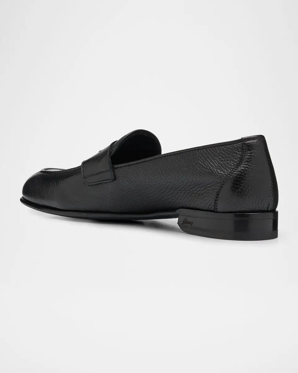 Brioni Men's Appia Deerskin Penny Loafers | Thumbnail 4 Brioni Men's Appia Deerskin Penny Loafers | Thumbnail 4