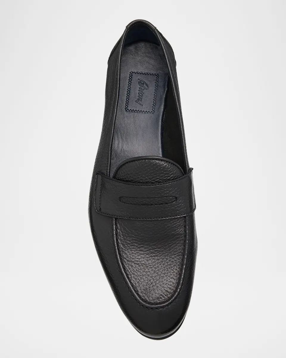 Brioni Men's Appia Deerskin Penny Loafers | Thumbnail 5 Brioni Men's Appia Deerskin Penny Loafers | Thumbnail 5