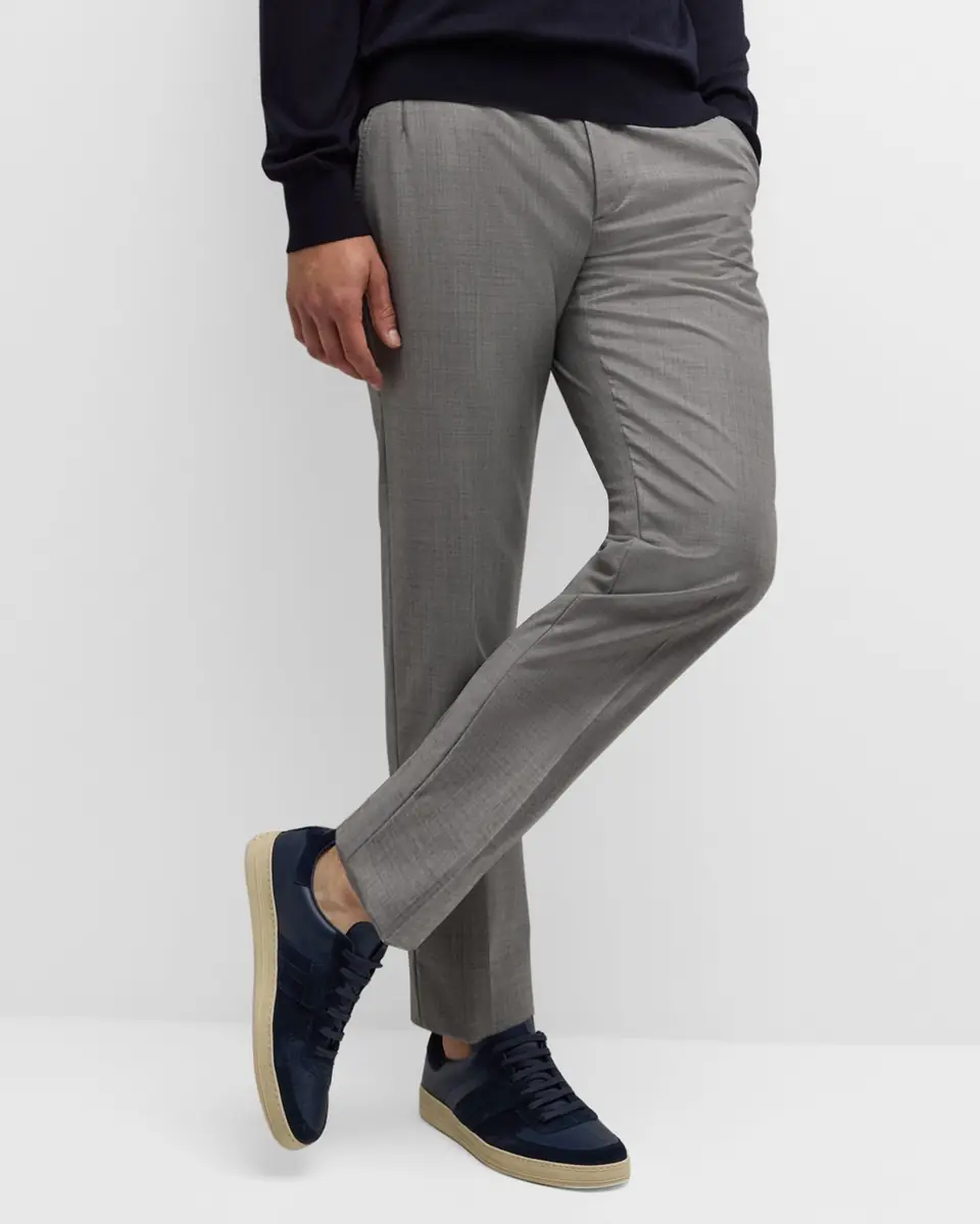 Brioni Men's Wool Sharkskin Pants | Thumbnail 6