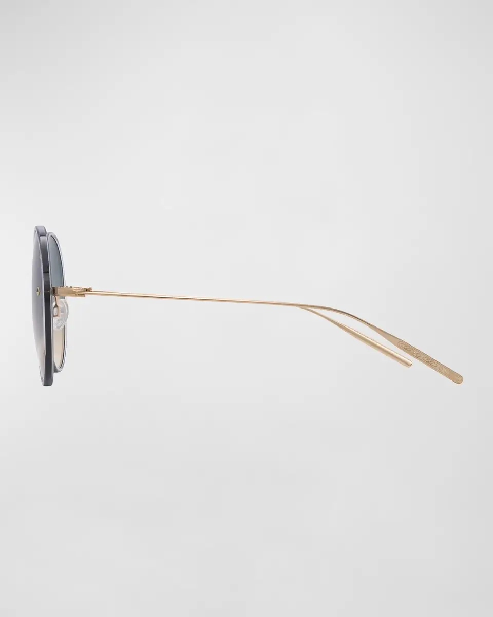 BARTON PERREIRA Rigby Golden Titanium & Acetate Round Sunglasses | Thumbnail 2 BARTON PERREIRA Rigby Golden Titanium & Acetate Round Sunglasses | Thumbnail 2