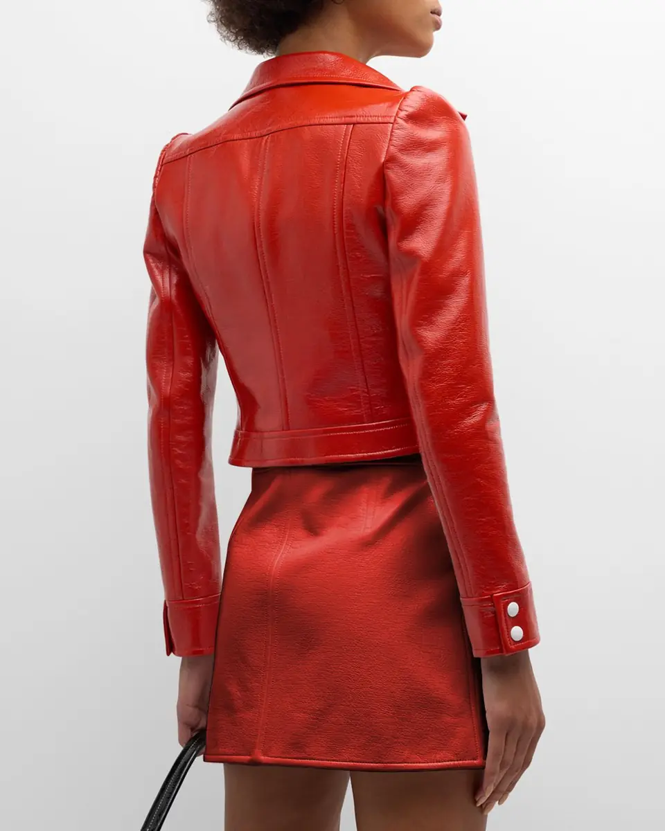 Courrèges Textured Vinyl Crop Jacket | Thumbnail 3