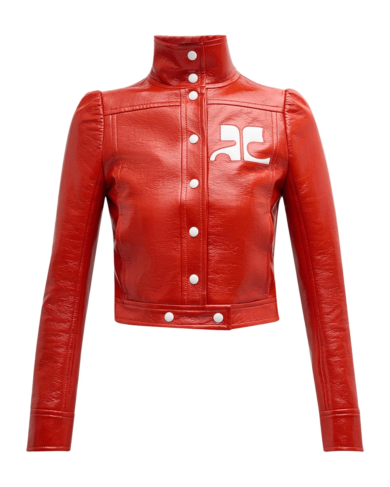 Textured Vinyl Crop Jacket Textured Vinyl Crop Jacket