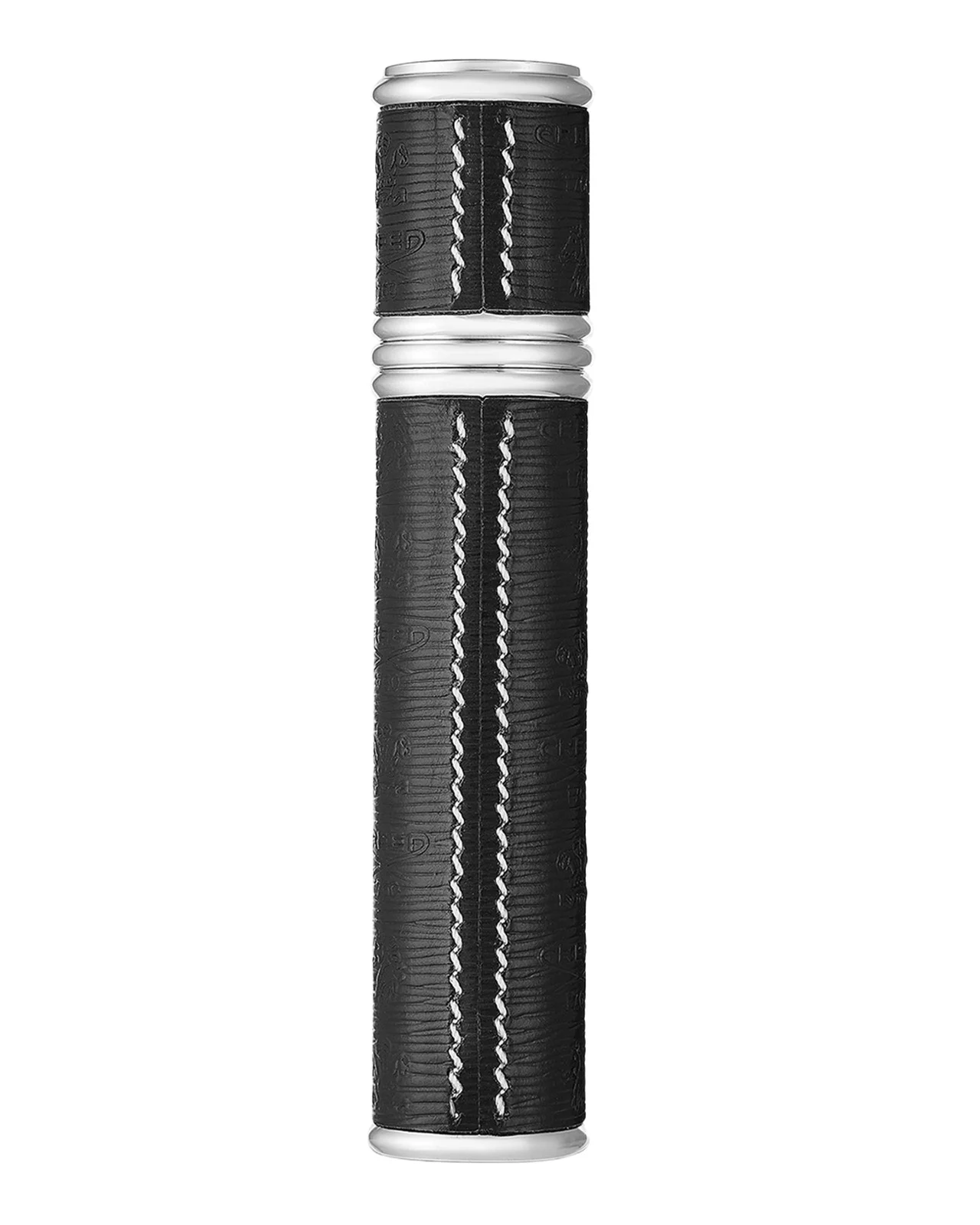 Empty 0.33 oz. Leather Atomizer, Silver/Black Empty 0.33 oz. Leather Atomizer, Silver/Black
