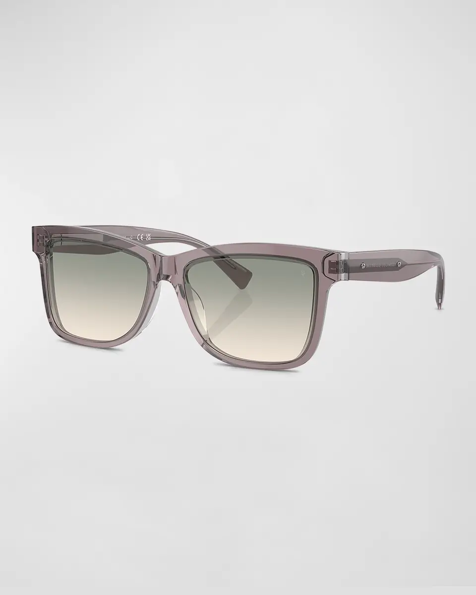 Brunello Cucinelli Logo Acetate Butterfly Sunglasses | Thumbnail 3