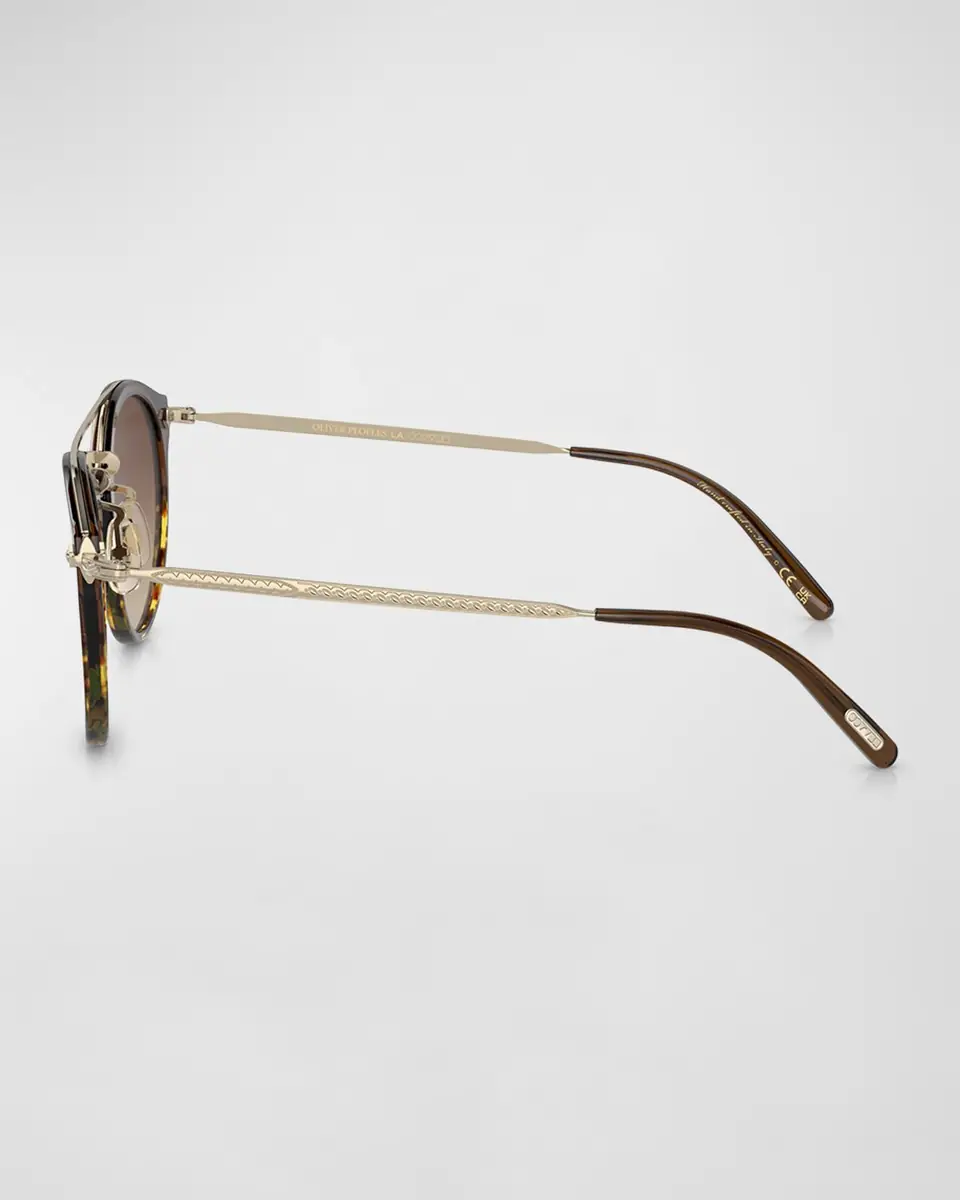 Oliver Peoples Remick Filigree Acetate & Metal Aviator Sunglasses | Thumbnail 2 Oliver Peoples Remick Filigree Acetate & Metal Aviator Sunglasses | Thumbnail 2
