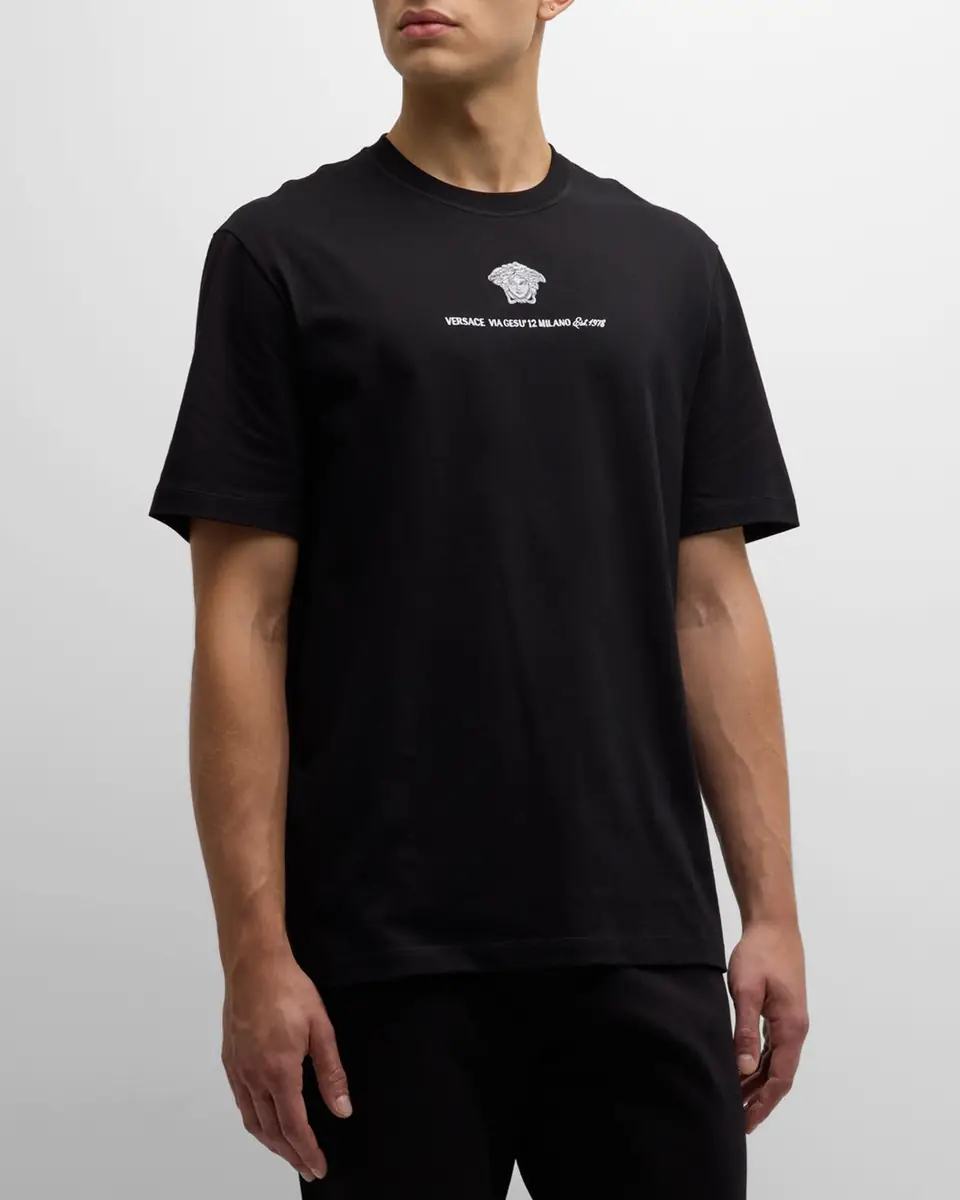 Versace Men's Medusa Embroidered T-Shirt | Thumbnail 4