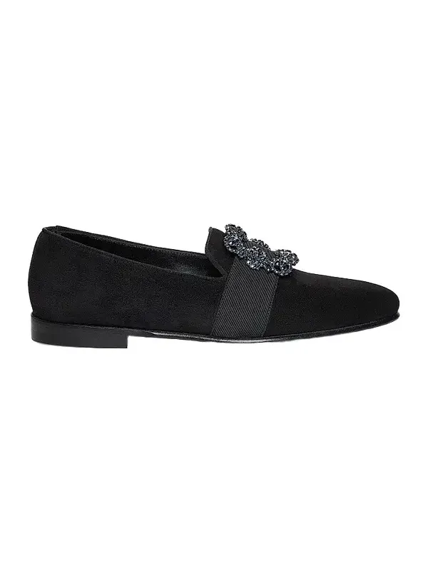 Men's Carlton Crystal-Buckle Loafers