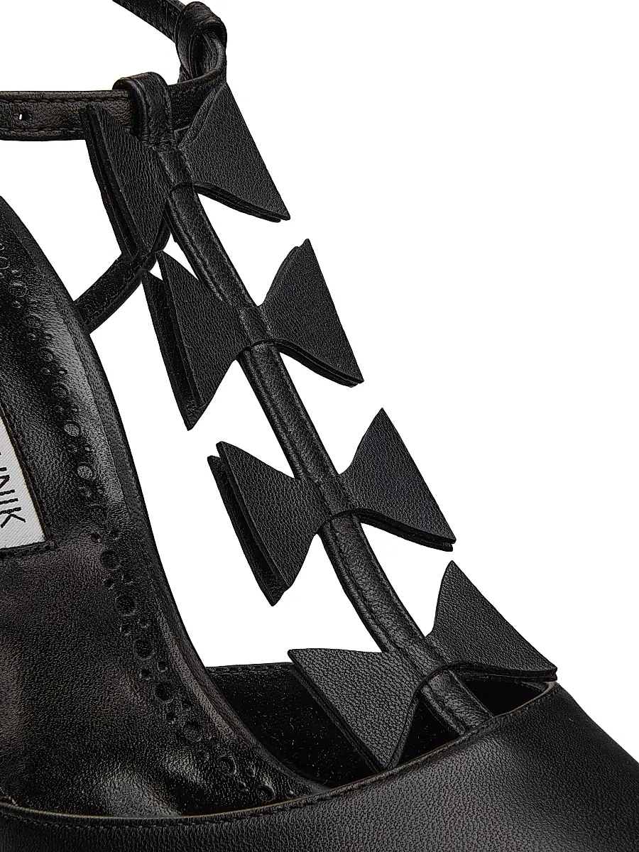 Manolo Blahnik Women's Maurata 105MM Bow-Detailed Leather T-Strap Pumps | Thumbnail 5 Manolo Blahnik Women's Maurata 105MM Bow-Detailed Leather T-Strap Pumps | Thumbnail 5