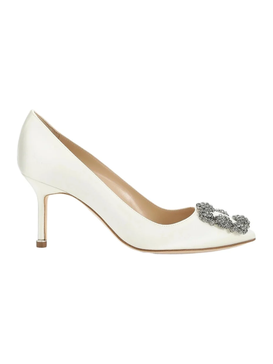 Women's Hangisi 70MM Crystal-Embellished Satin Pumps Women's Hangisi 70MM Crystal-Embellished Satin Pumps