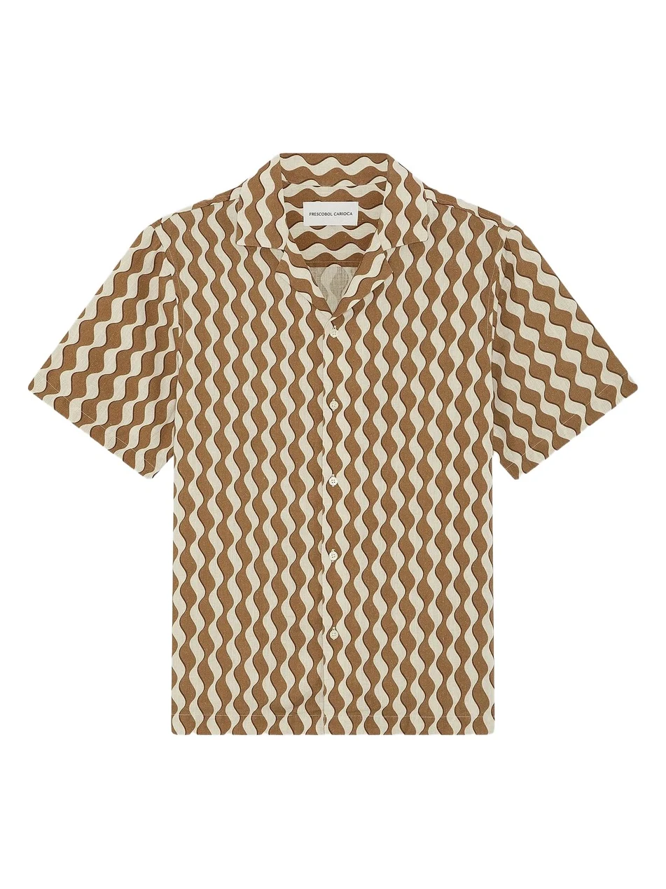Men's Roberto Listra Print Linen Shirt Men's Roberto Listra Print Linen Shirt