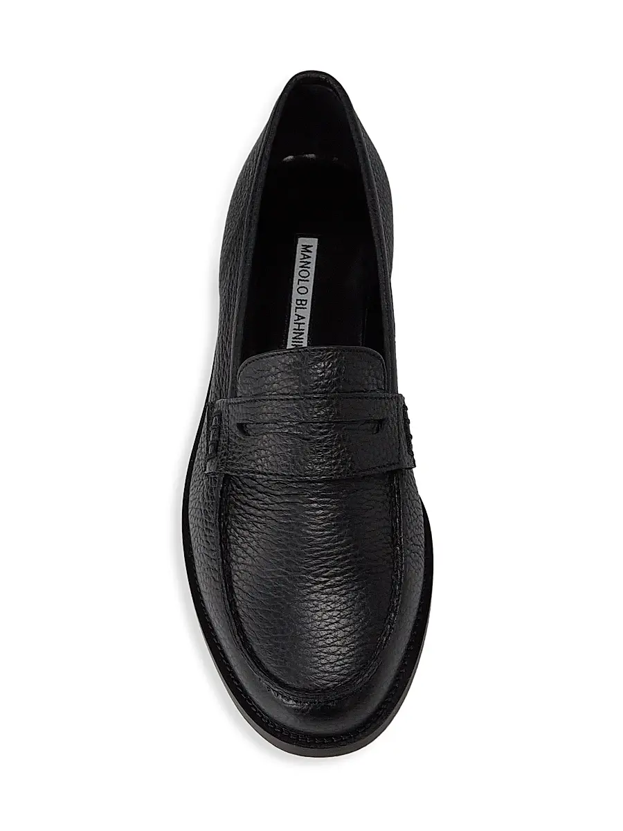 Manolo Blahnik Women's Perrita Leather Loafers | Thumbnail 5