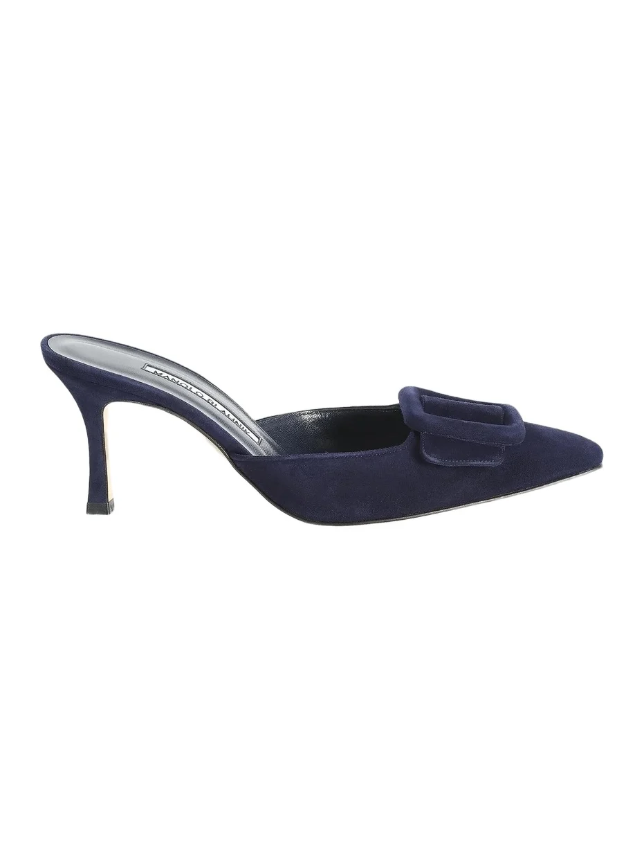 Women's Maysale 70MM Buckle Suede Mules Women's Maysale 70MM Buckle Suede Mules