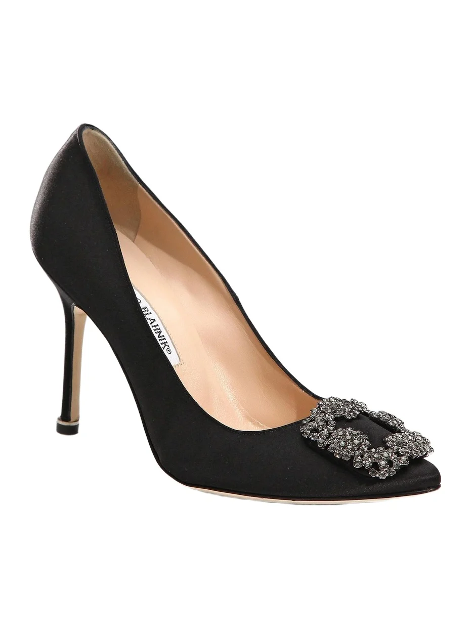 Women's Hangisi 105MM Embellished Satin Pumps