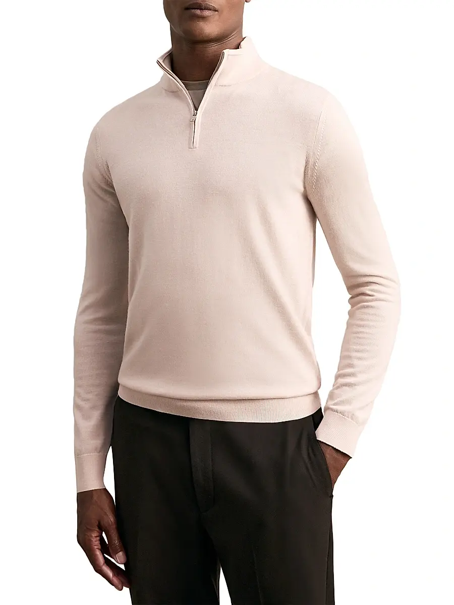 Reiss Men's Blackhall Quarter-Zip Wool Sweater | Thumbnail 3 Reiss Men's Blackhall Quarter-Zip Wool Sweater | Thumbnail 3