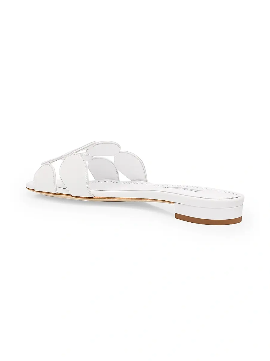 Manolo Blahnik Women's Haribal Leather Sandals - White | Thumbnail 2 Manolo Blahnik Women's Haribal Leather Sandals - White | Thumbnail 2