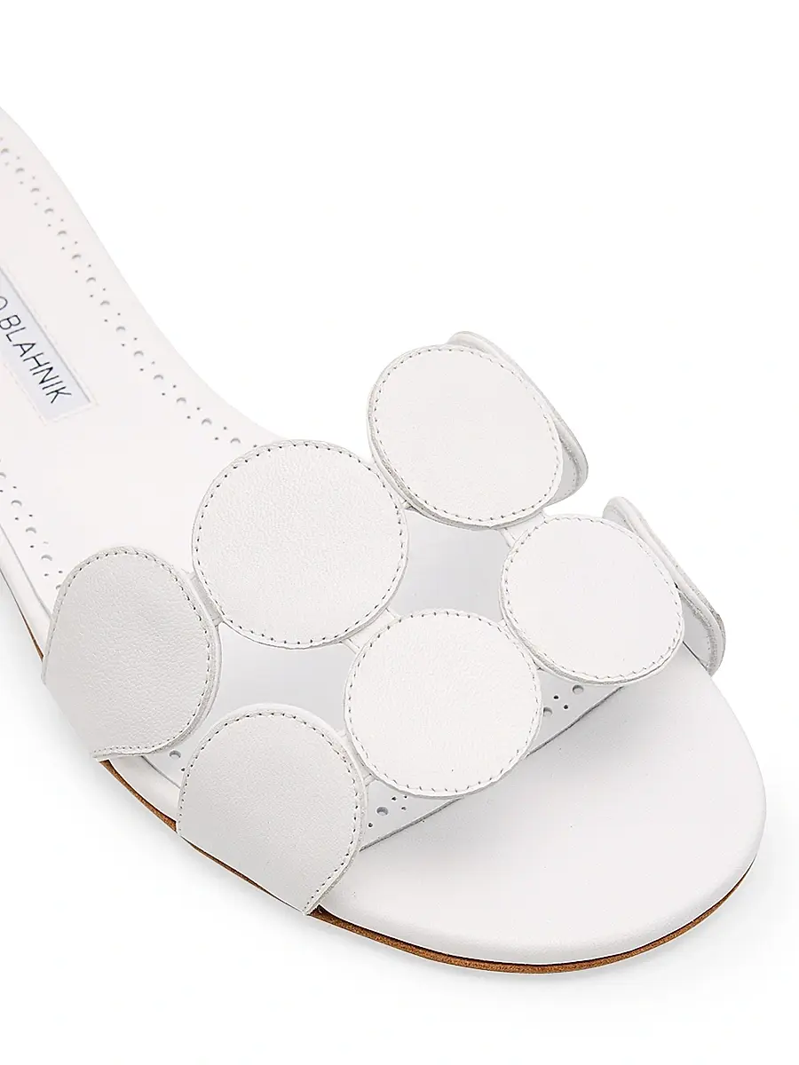 Manolo Blahnik Women's Haribal Leather Sandals - White | Thumbnail 4 Manolo Blahnik Women's Haribal Leather Sandals - White | Thumbnail 4