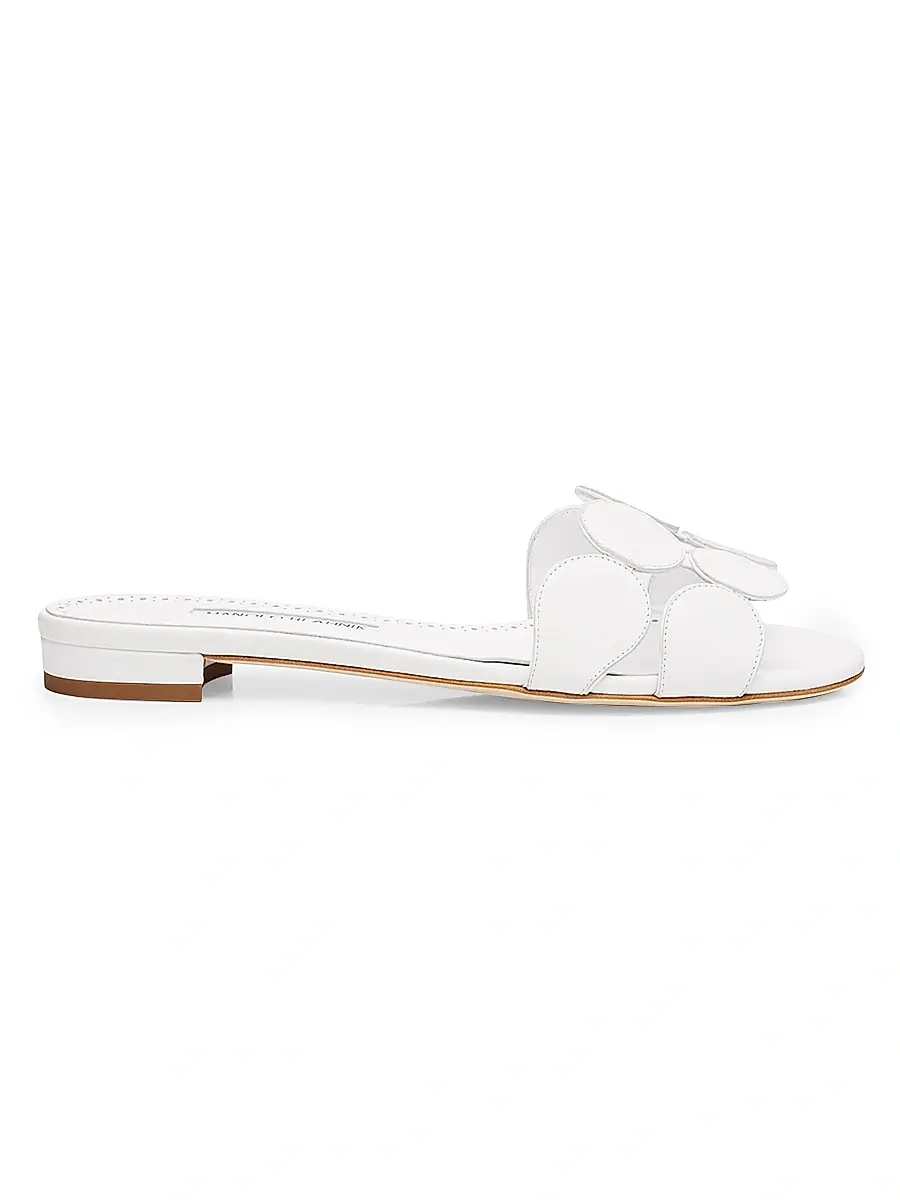 Manolo Blahnik Women's Haribal Leather Sandals - White | Image 1 Manolo Blahnik Women's Haribal Leather Sandals - White | Image 1