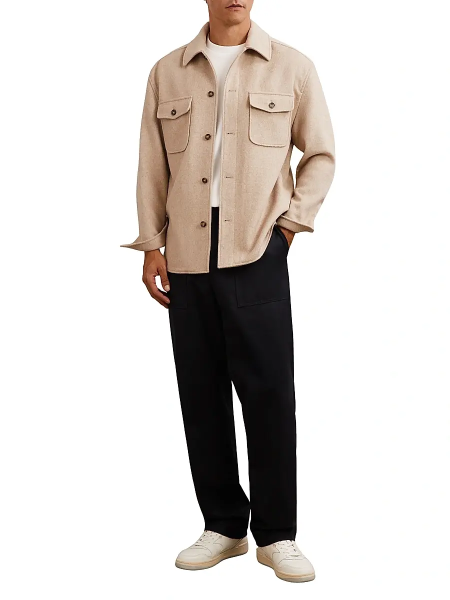 Reiss Men's Liam Wool-Blend Overshirt | Thumbnail 2 Reiss Men's Liam Wool-Blend Overshirt | Thumbnail 2