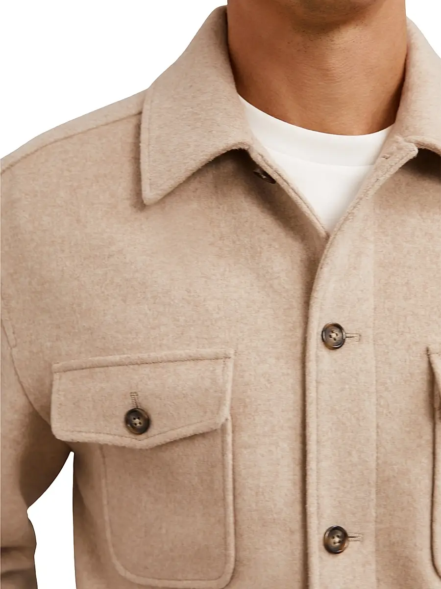 Reiss Men's Liam Wool-Blend Overshirt | Thumbnail 5 Reiss Men's Liam Wool-Blend Overshirt | Thumbnail 5