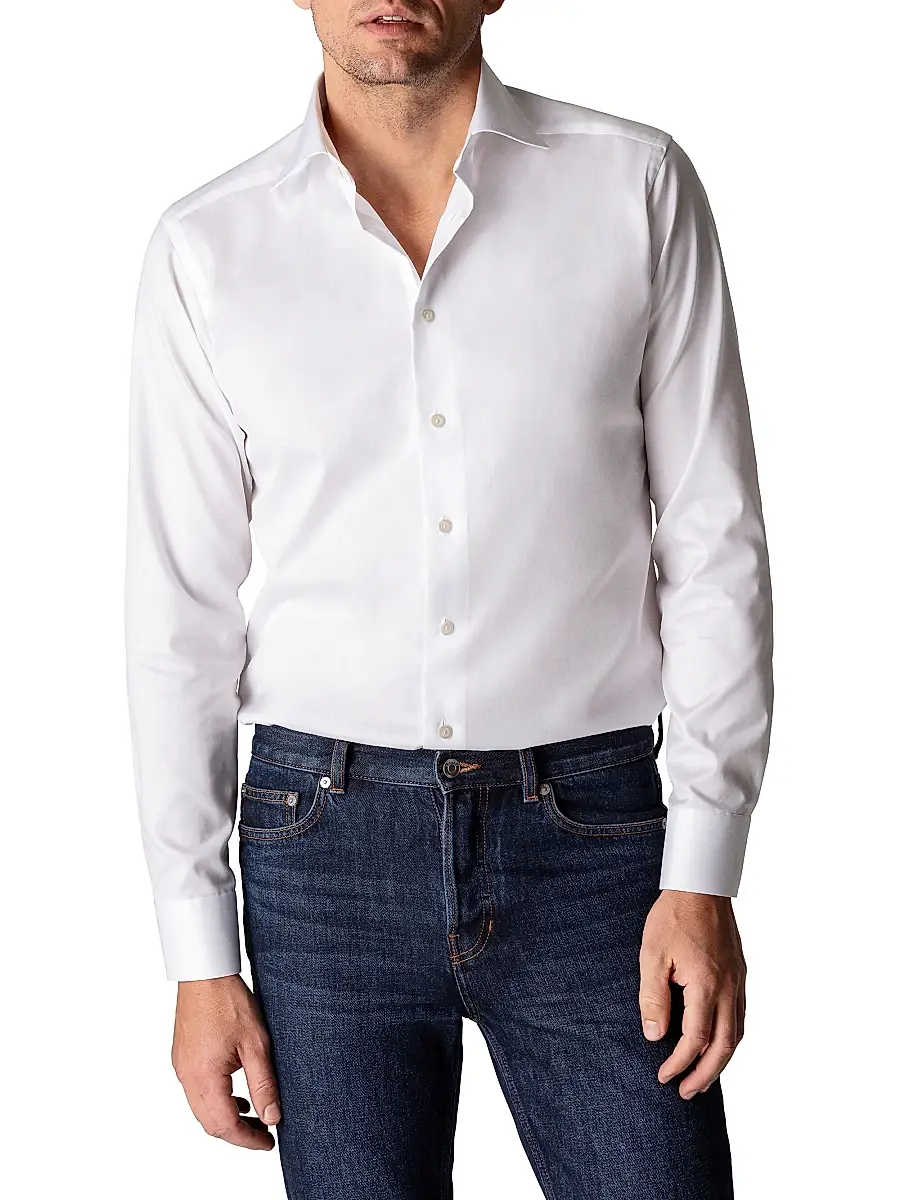 Eton Men's Cotton-Twill Slim-Fit Dress Shirt | Thumbnail 3
