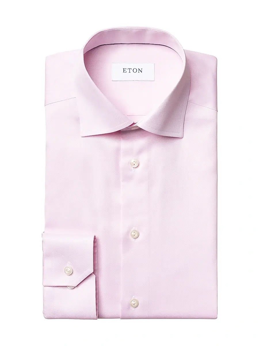 Eton Men's Slim-Fit Twill Dress Shirt - Red - Size 17.5 | Image 1 Eton Men's Slim-Fit Twill Dress Shirt - Red - Size 17.5 | Image 1