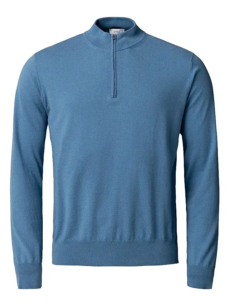 Men's Cotton-Cashmere Fine Weave Quarter-Zip Sweater