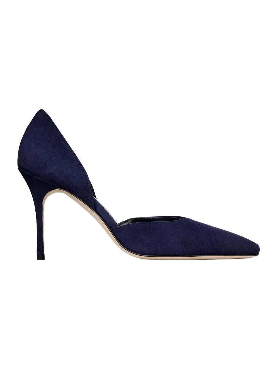 Manolo Blahnik Women's Taylernu Suede D'Orsay Pumps