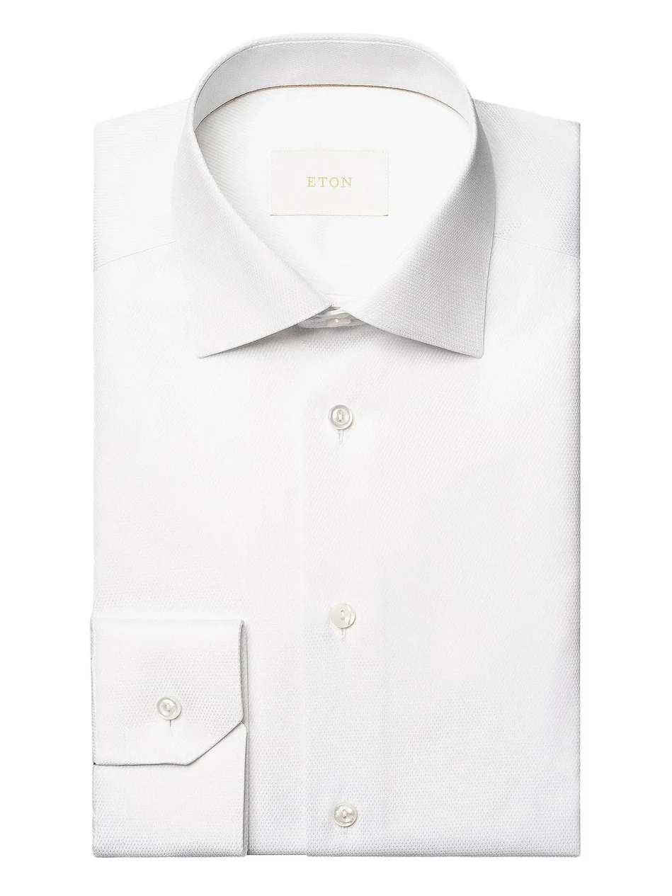 Men's Contemporary-Fit Textured Elevated Piqué Shirt