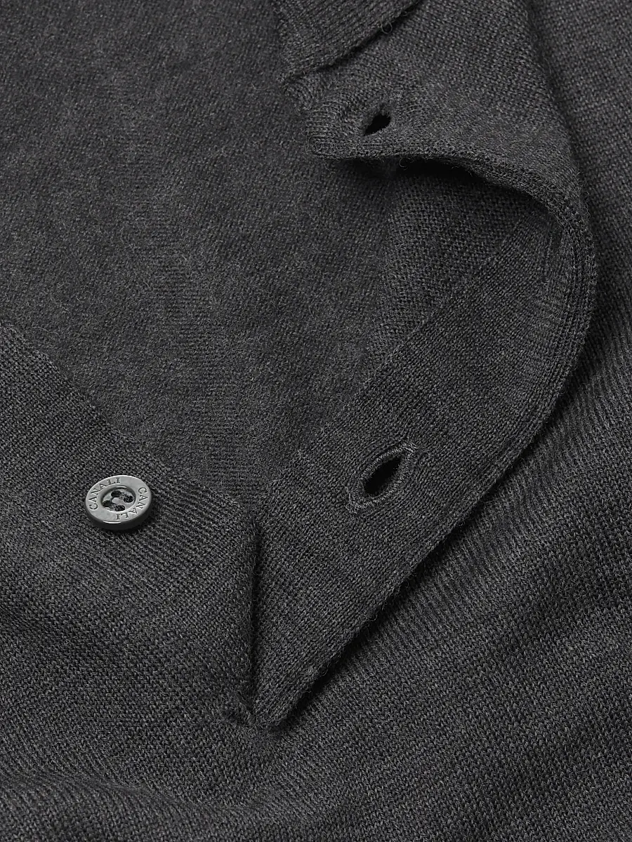 Canali Men's Heathered Merino Wool Modern-Fit Polo Shirt | Thumbnail 6 Canali Men's Heathered Merino Wool Modern-Fit Polo Shirt | Thumbnail 6