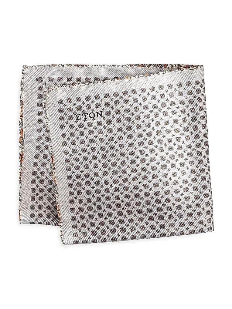 Men's Double Face Printed Silk Pocket Square