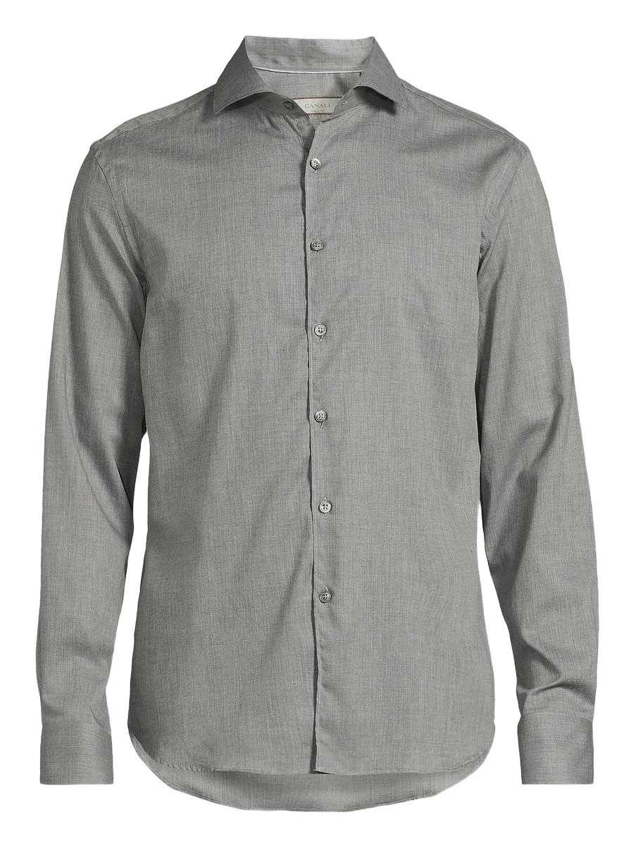 Men's Solid Herringbone Woven Cotton Shirt Men's Solid Herringbone Woven Cotton Shirt
