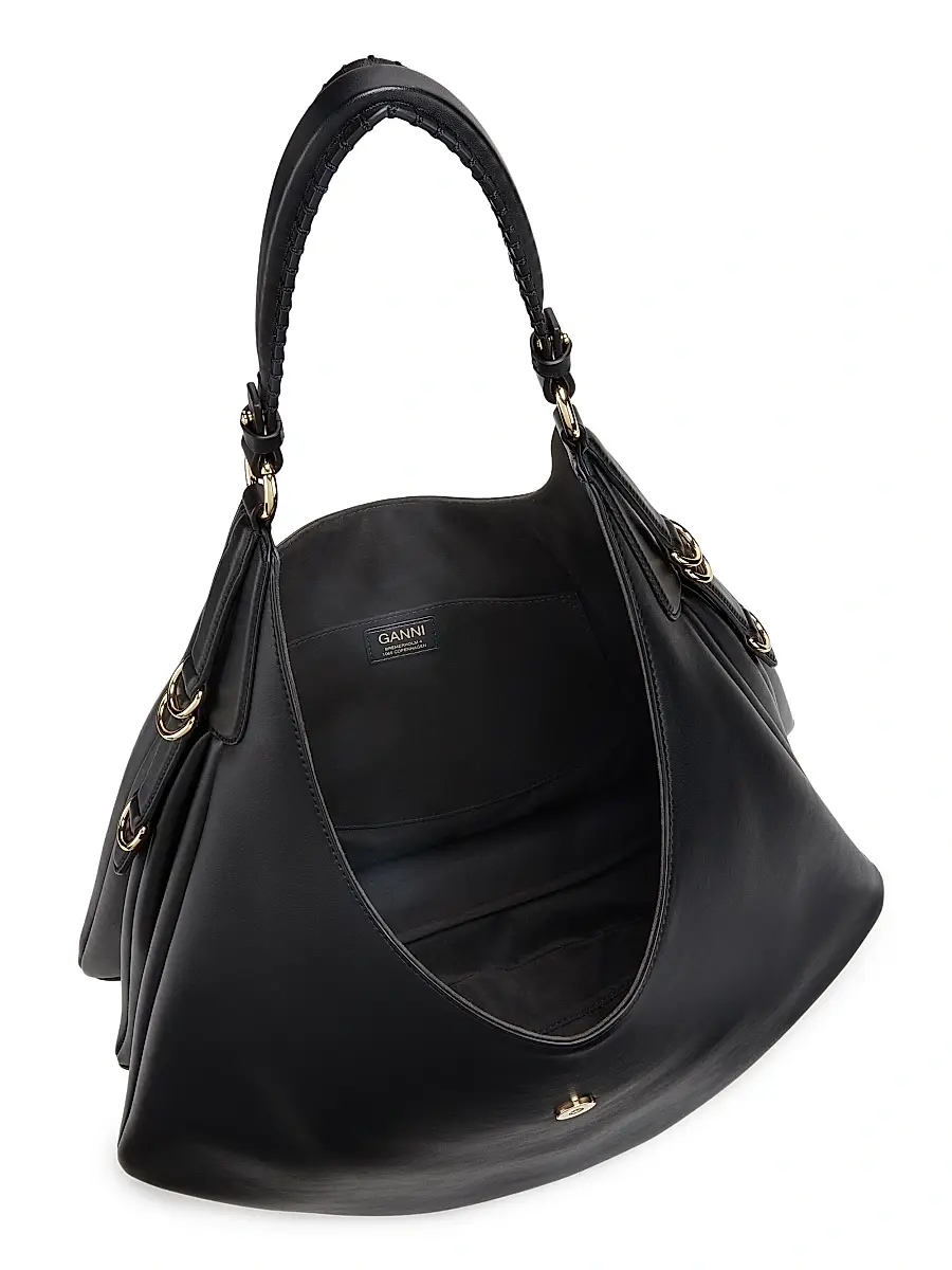 Ganni Women's Large Kat Leather Hobo Bag | Thumbnail 4 Ganni Women's Large Kat Leather Hobo Bag | Thumbnail 4