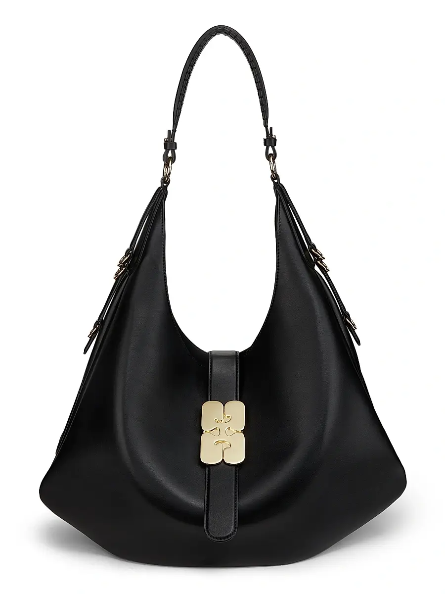 Ganni Women's Large Kat Leather Hobo Bag